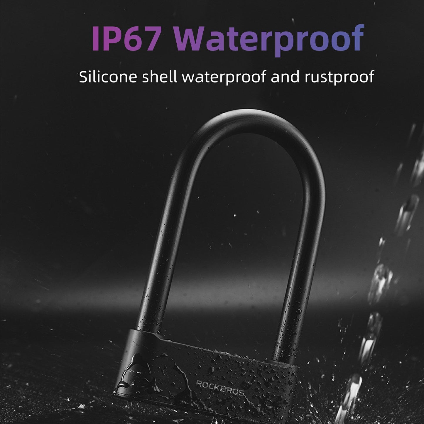 ROCKBROS Smart Bike U Lock with Fingerprint and App Control Waterproof