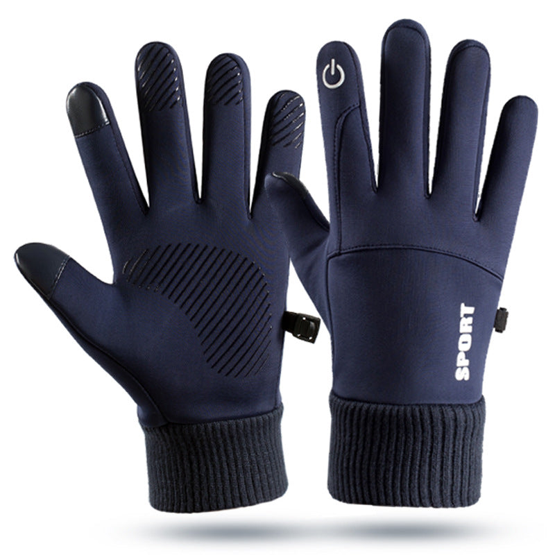 Outdoor gloves for men in winter warm and plush touch screen anti slip windproof and waterproof for women in winter