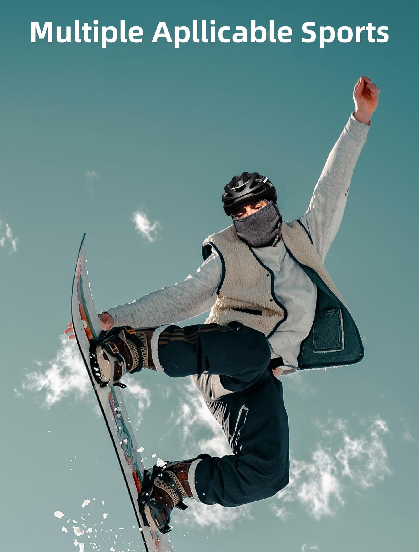 ROCKBROS Winter Windproof Thermal Fleece Balaclava Ski Mask for Men Women