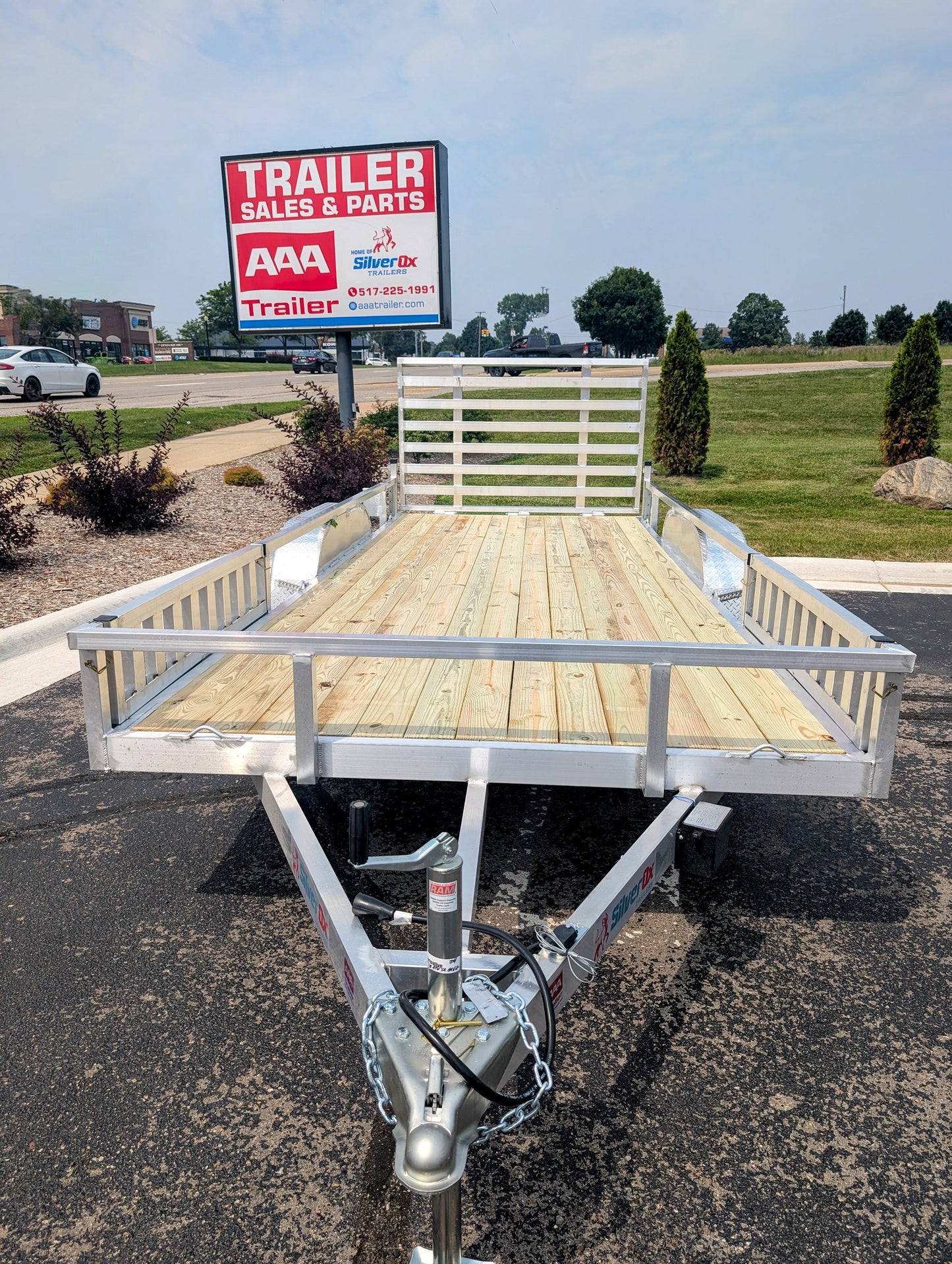 Silver Ox 7x18 Tandem Axle Heavy Duty Aluminum Utility Trailer with ATV Side Ramps