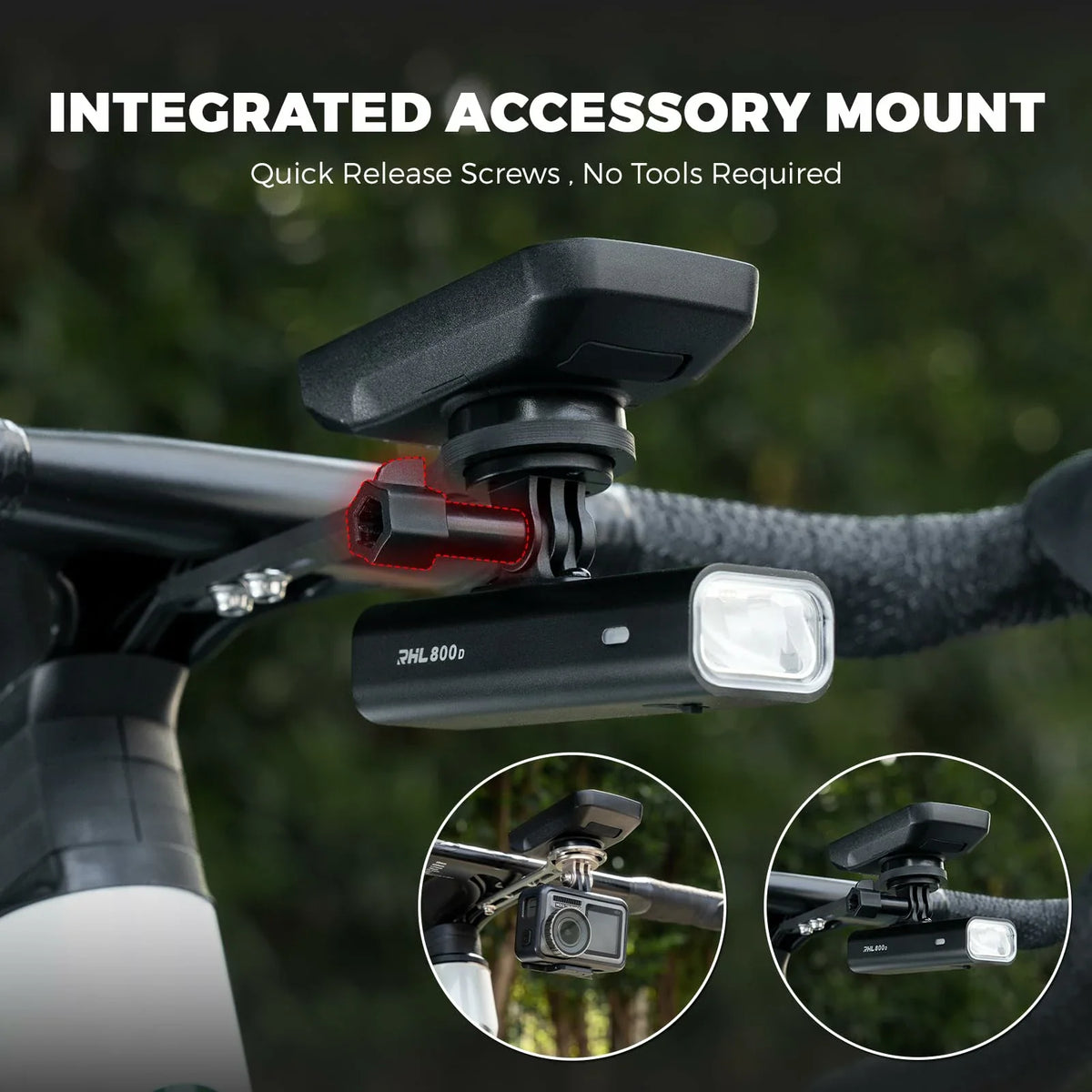 ROCKBROS Bike Aluminum Computer Mount compatible with Garmin, Wahoo, Bryton, and GoPro