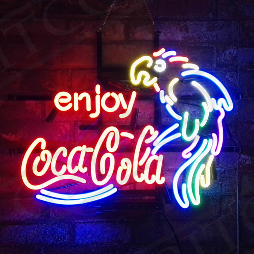 Enjoy Coca Cola with Parrot Neon Signs Light