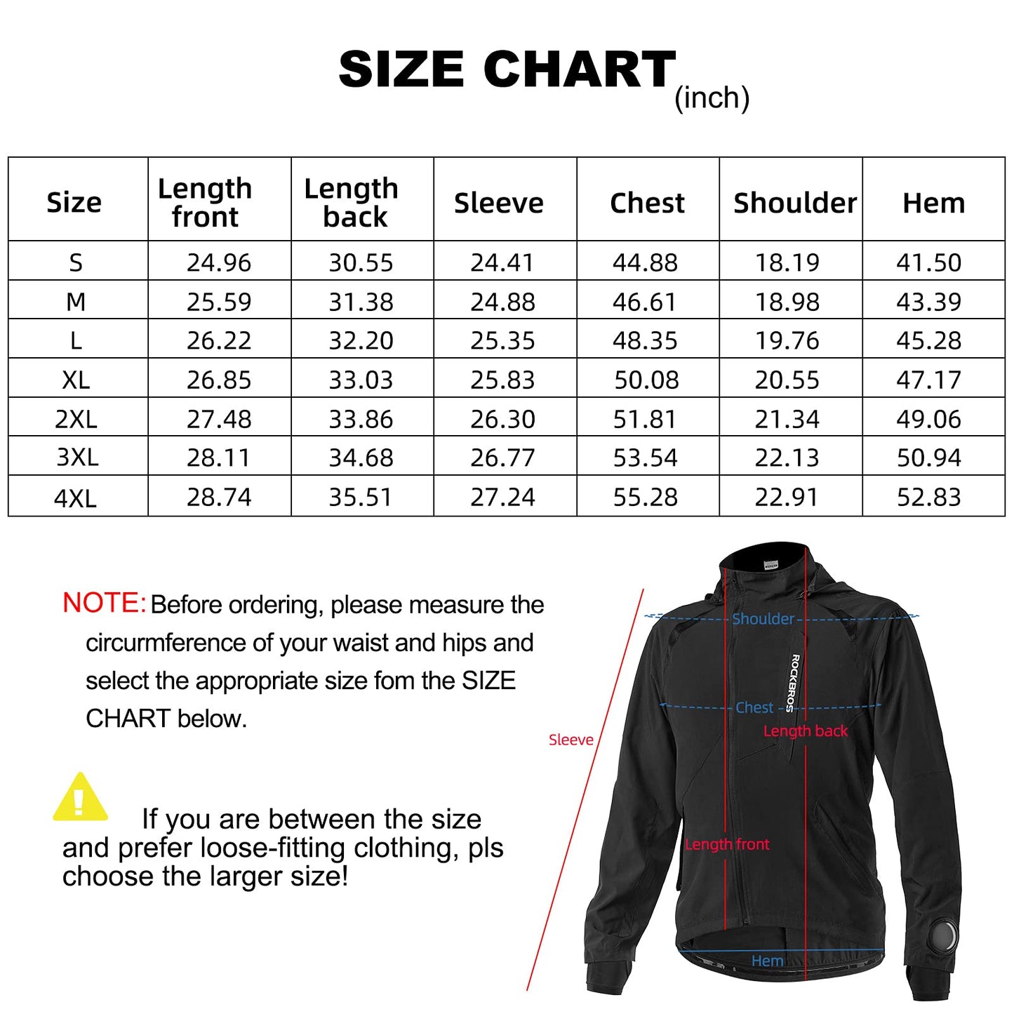 ROCKBROS Men's Windproof Cycling Jacket, Quick-Dry Lightweight Breathable MTB Jacket