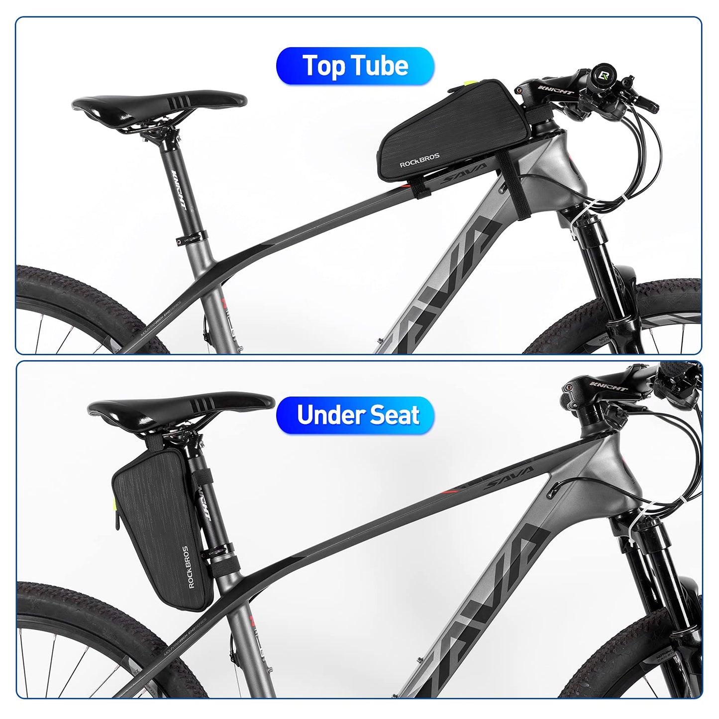 ROCKBROS Bike Phone Front Frame Bag Top Tube Bicycle Handlebar Bag Below 7.2”