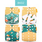 Happy Flute Cloth Diapers for Children Adjustable Wet/Dry Bag Waterproof Babies Diapers Ecological Backpack Reusable 4 pcs/set
