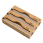Simple wall-mounted bamboo and wood cling film cutter kitchen supplies multi-grid multi-layer scribing knife two-way cutter