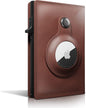 Airtag metal card holder genuine leather and aluminum alloy card holder