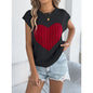 Women’s Heart Color Block Knit Top – Casual Sleeveless Valentine Tank