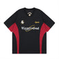 Color Block Splicing V-Neck Sports Short Sleeve T-Shirt Men's Letter Embroidery Breathable Quick-Dry Loose Casual Top