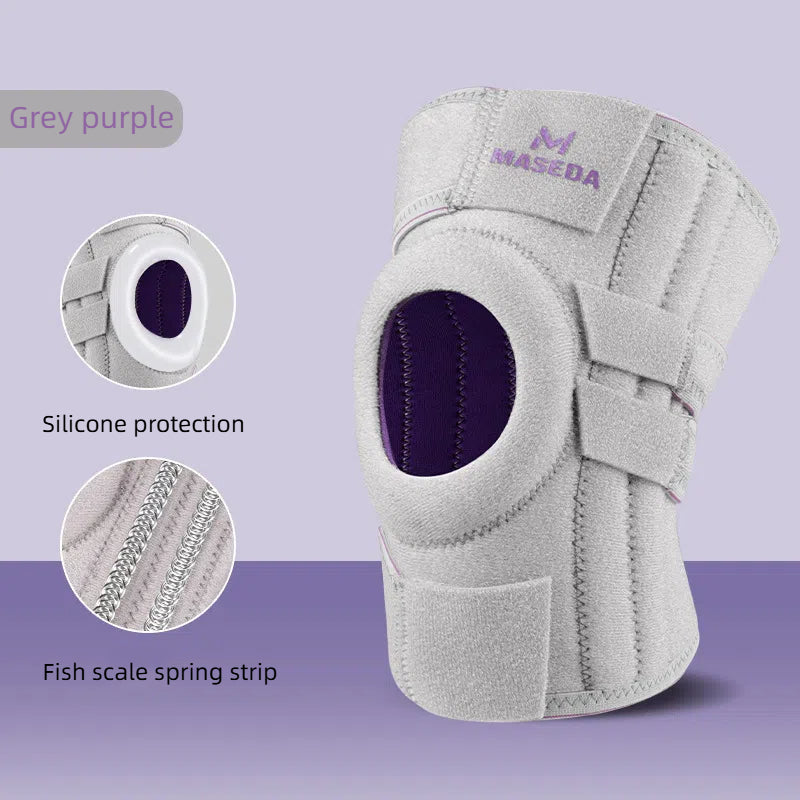 Meniscus Sports Knee Protector Silicone Shock Absorber Stability Patella Knee Protector Support Strip Velcro Adjustable