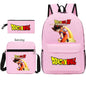 Youth Dragon Ball Backpack Student Shoulder Bag Travel Bag 3-Piece Set