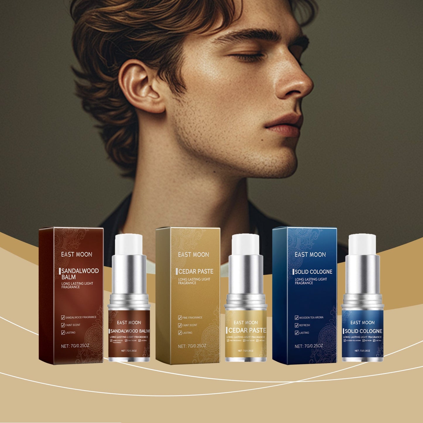 Men's Balm Stick Refreshing Non-Sticky Long Lasting Fragrance For Men Charm Balm Applicator