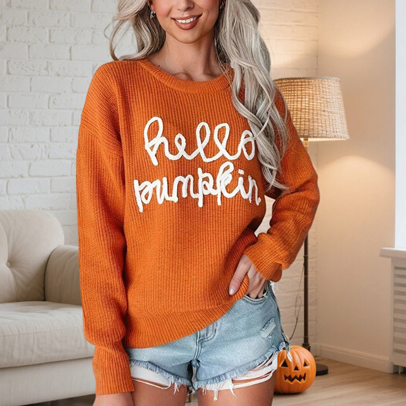 Women's Casual Round Neck Long Sleeve Pullover Tops