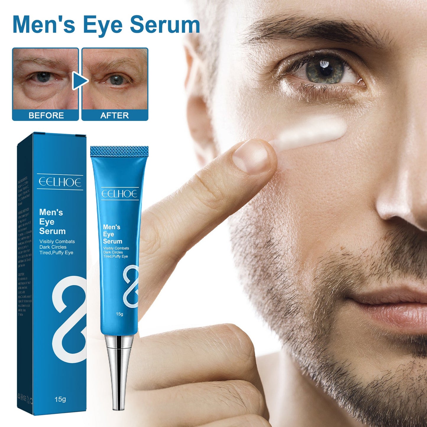 Men's Eye Serum Reduces Fine Lines, Bags, Dark Circles, Moisturizes, Firming, Brightening And Anti-Aging Eye Area