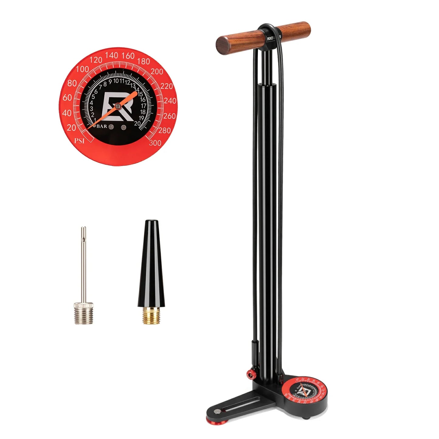 ROCKBROS 240PSI Classic Floor Drive 3.5 High Pressure Bicycle Floor Pump with Accurate 3.5" Analog Gauge