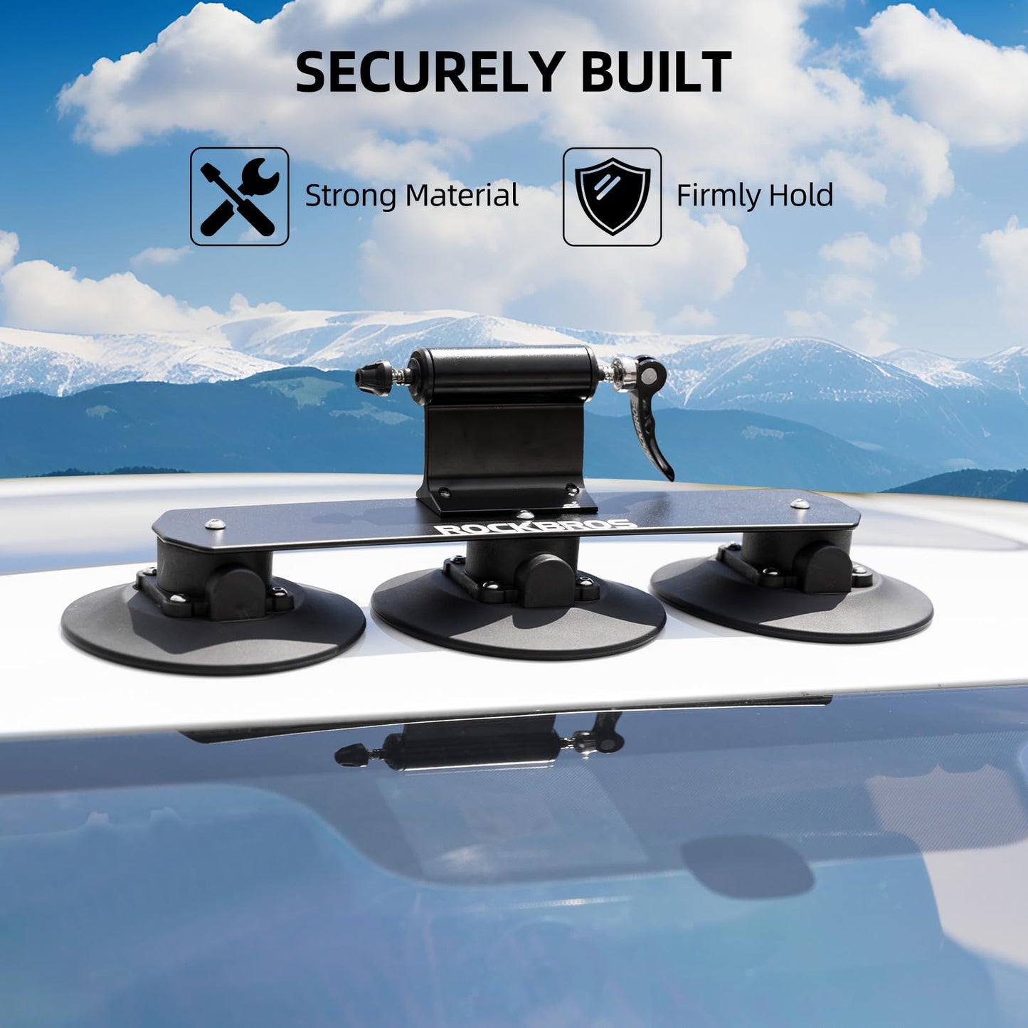 ROCKBROS Suction Cup Bike Rack for Car Roof Quick Release Sucker Mount