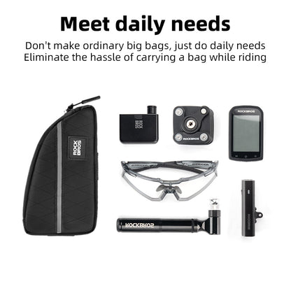 ROCKBROS Bicycle Top Tube Bag Bike Front Frame Bag Waterproof Nylon Pouch Pack 0.9L