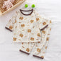 hibobi 2-Piece Children Air-Conditioning Clothing Summer Home Clothes Three-Quarter Sleeve Underwear Set Baby Pajamas Tracksuit