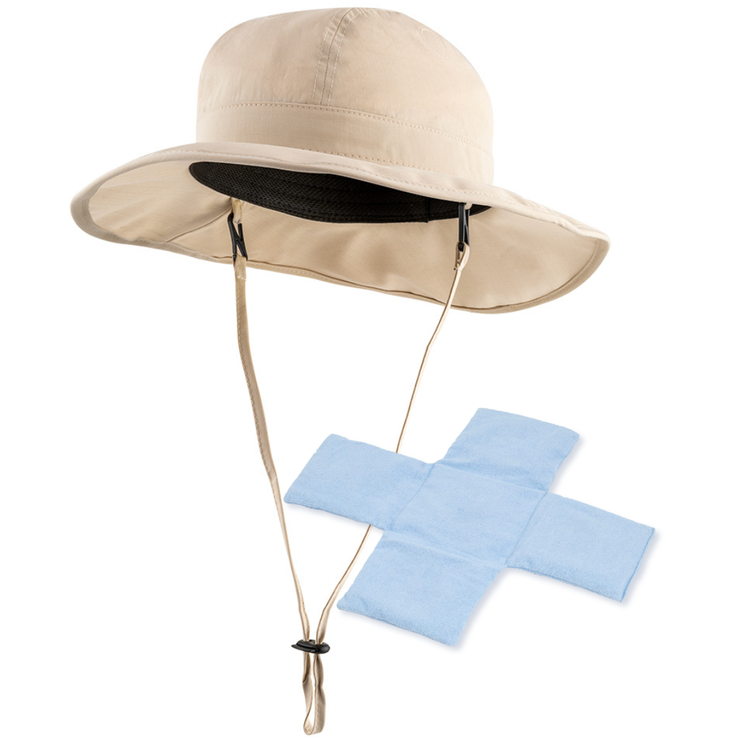 POWERCAP ICE Cooling Sun Hat – Instant Cooling Relief with Reusable Ice Packs, UPF 50 UV Sun Protection, Lightweight & Breathable for Hot Weather