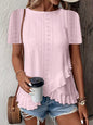 Women’s Casual Solid Color Short Sleeve Crew Neck Top