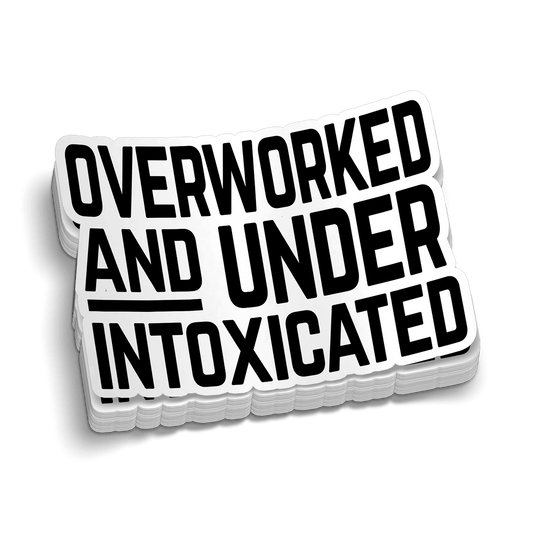 Overworked Hard Hat Decal