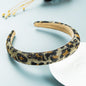 Hair Hoop Retro Baroque Starry Rhinestone Sponge Head Hoop Personality Wide-Brimmed Leopard Print Banquet Headwear Hairpin