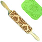 Wooden Rolling Pin Beechwood Laser Engraved Printed Rolling Pin Embossing Rolling Pin Christmas Flip Sugar Cookie Rolling Pin