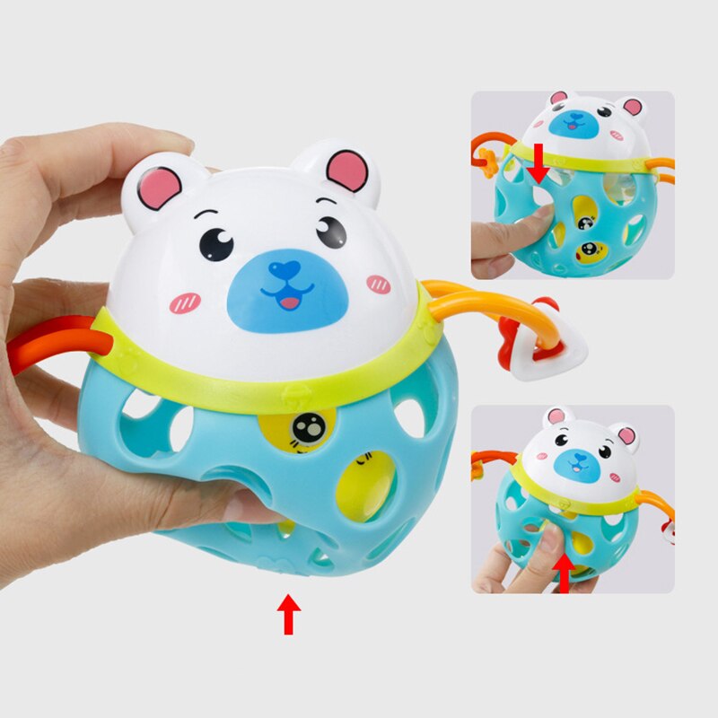 0-12Months Baby Rattles Toy Cars Soft Plastic Baby Teether Hand Grasping Ball Toys Rattle Early Educational Hand Bell Baby Toys