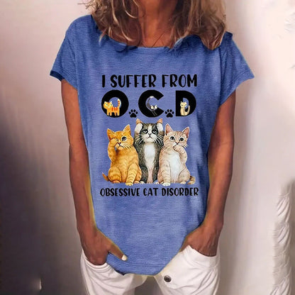 Cute Cat Graphic T-Shirt