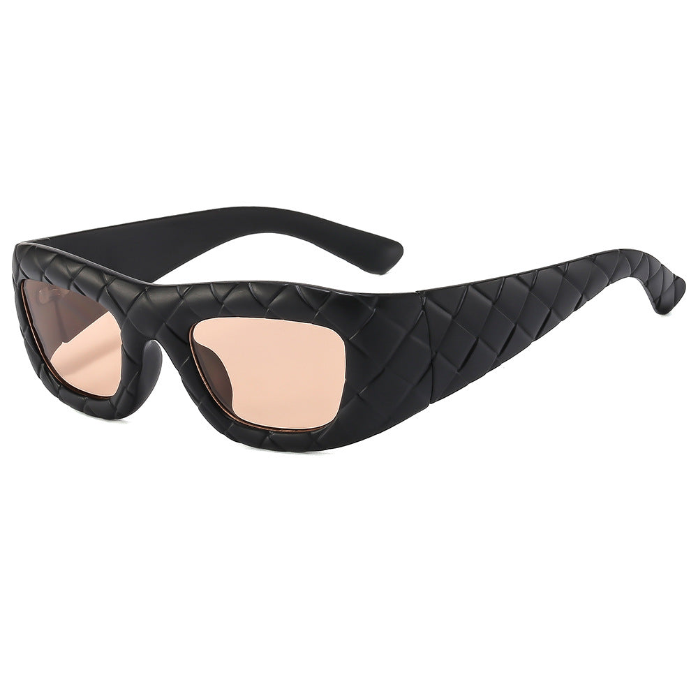 Weaving design frame, personalized fashion sunglasses, men's and women's high-end sense, European and American ins trend sun protection sunglasses
