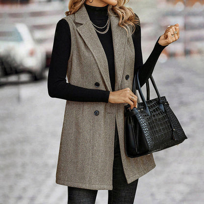 🖤 Women’s Sleeveless Blazer Vest – Trendy Business Casual
