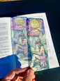 Twilight Tales Bookmark, Garden Fairy, Glowing Book, Stained Glass Moon, Nocturnal Fantasy Art