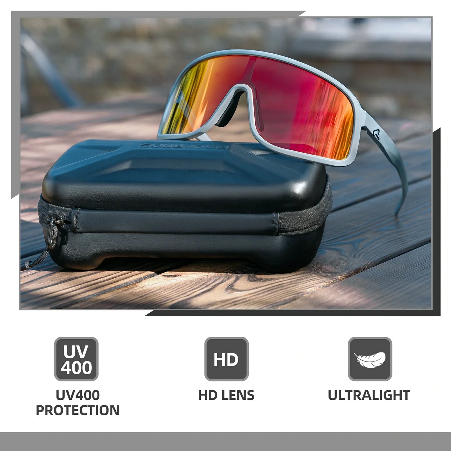 ROCKBROS Cycling Sunglasses Photochromic Polarized Sports Glasses UV400 Unisex