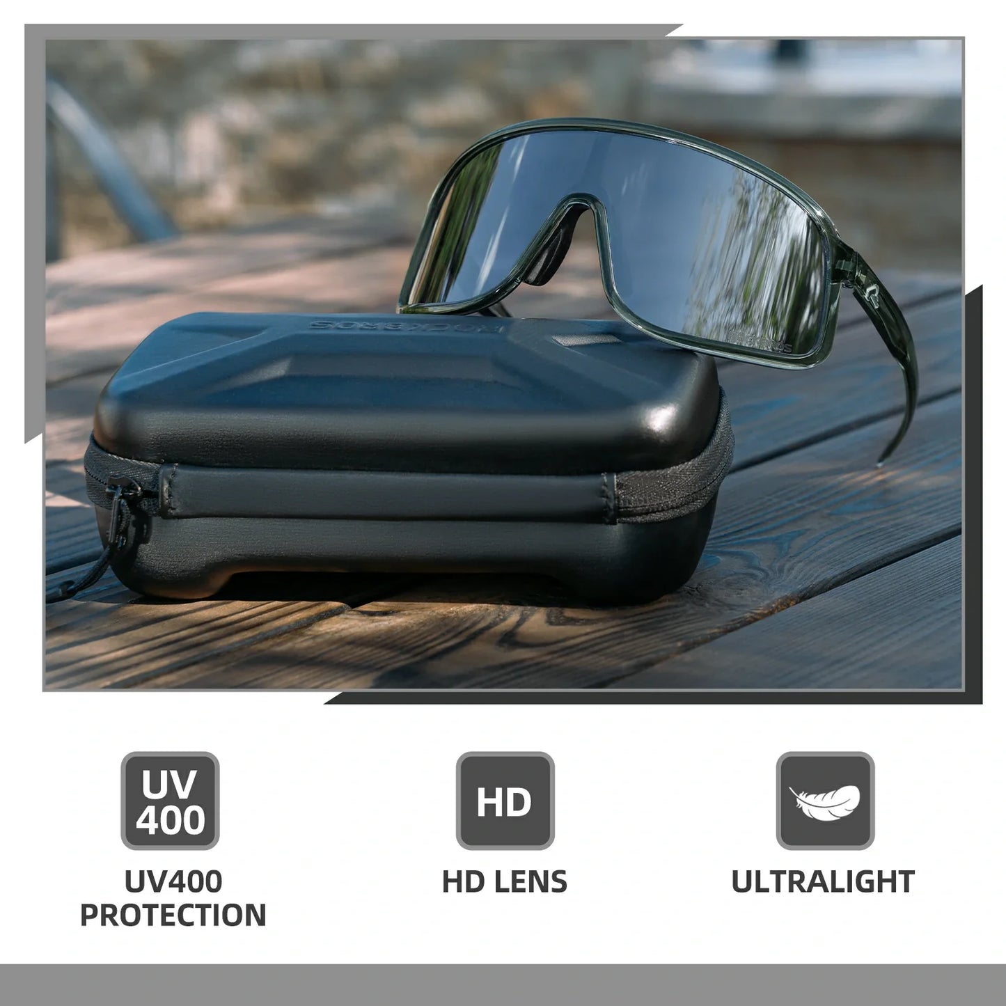 ROCKBROS Cycling Sunglasses Photochromic Polarized Sports Glasses UV400 Unisex