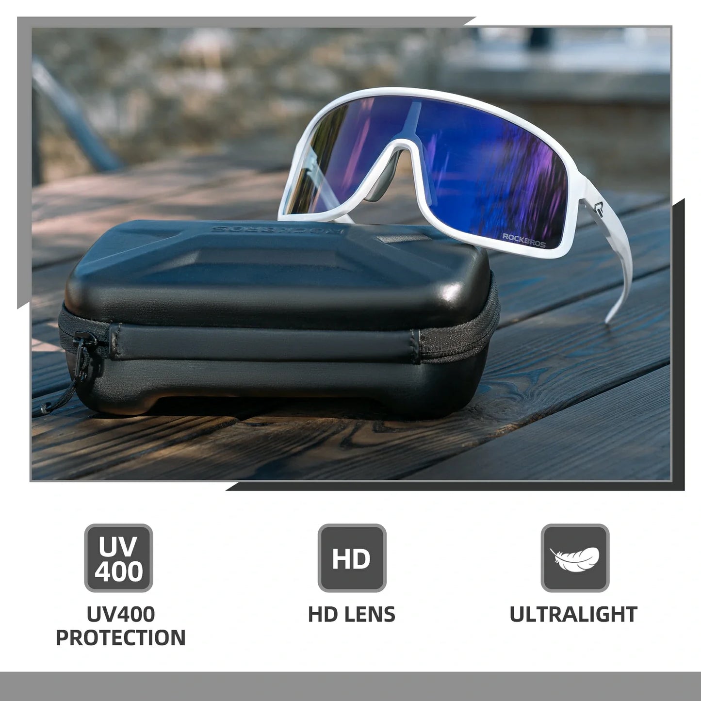 ROCKBROS Cycling Sunglasses Photochromic Polarized Sports Glasses UV400 Unisex