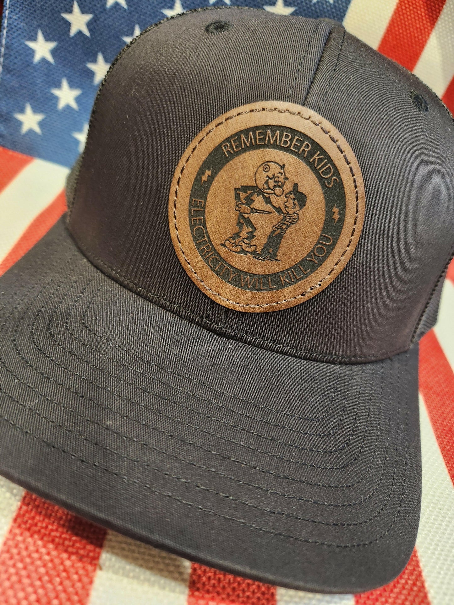 Remember Kids Electricity Can Kill You Hat Flex Fit