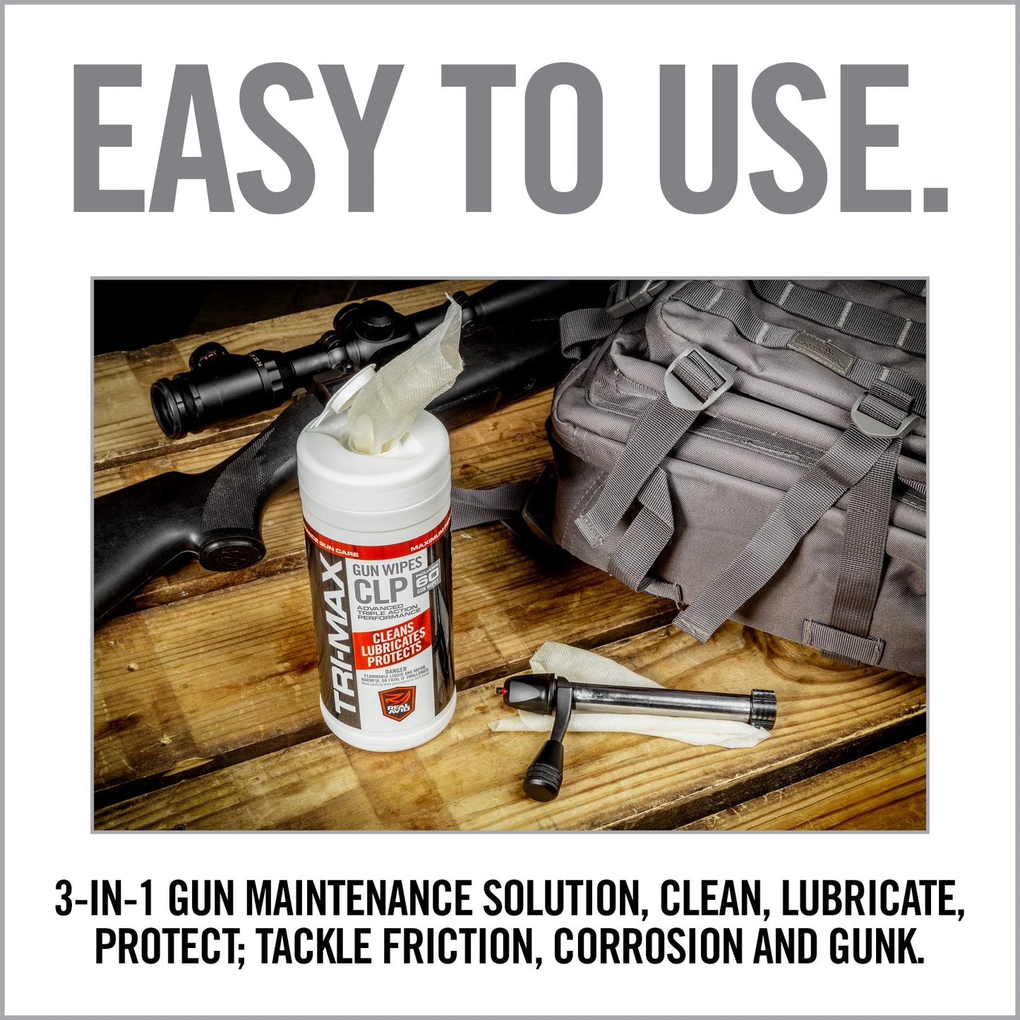TRI-Max CLP Gun Wipes – 60 CT Canister