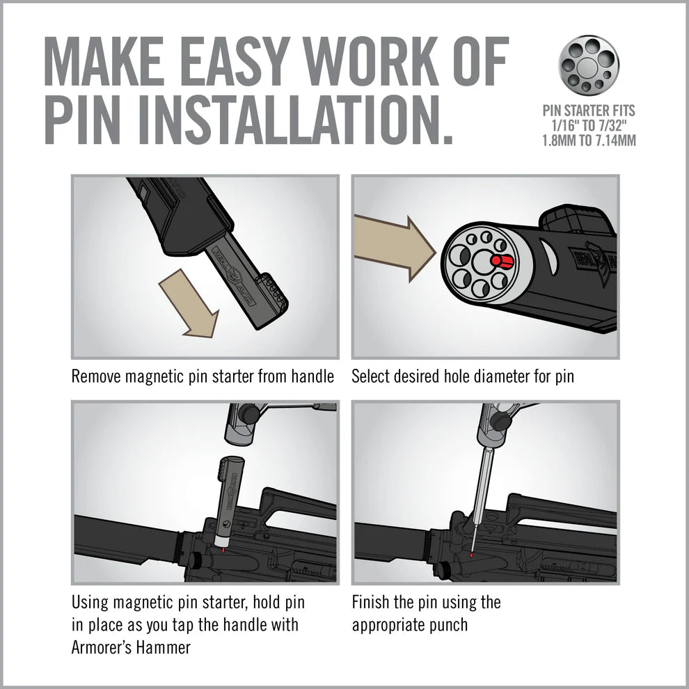 Armorer’s Master Hammer and Accu-Punch 11-Piece Standard Pin Punch Set