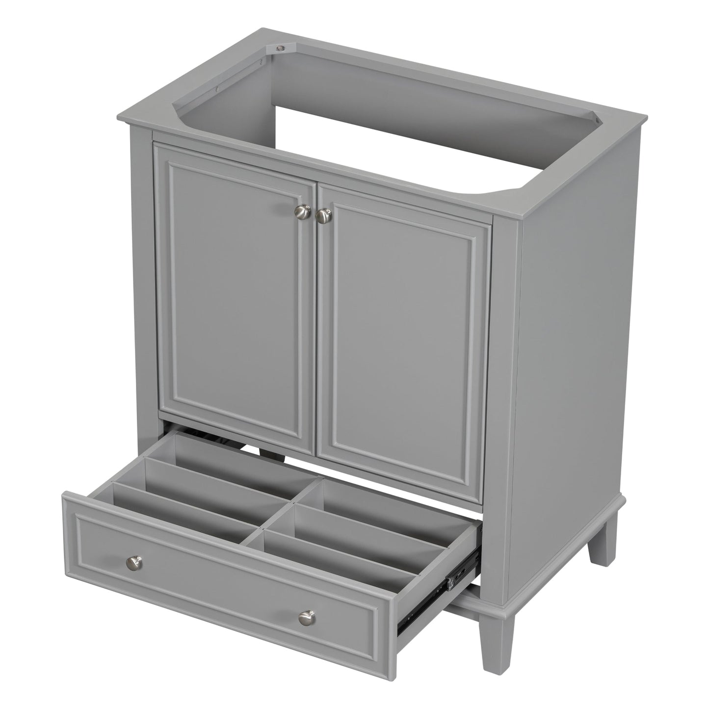 30 inch bathroom vanity no sink  base only gray