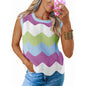 Women’s Rainbow-Striped Cropped Sweater Vest