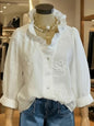 Women’s Lace Embroidered Cotton Linen Blouse
