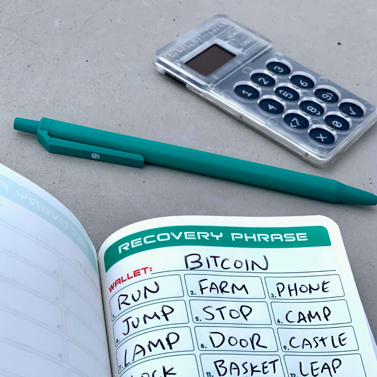 Shieldfolio Stonebook & Ghost Pen - Crypto Seed Phrase Storage Notebook