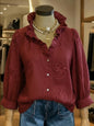 Women’s Lace Embroidered Cotton Linen Blouse