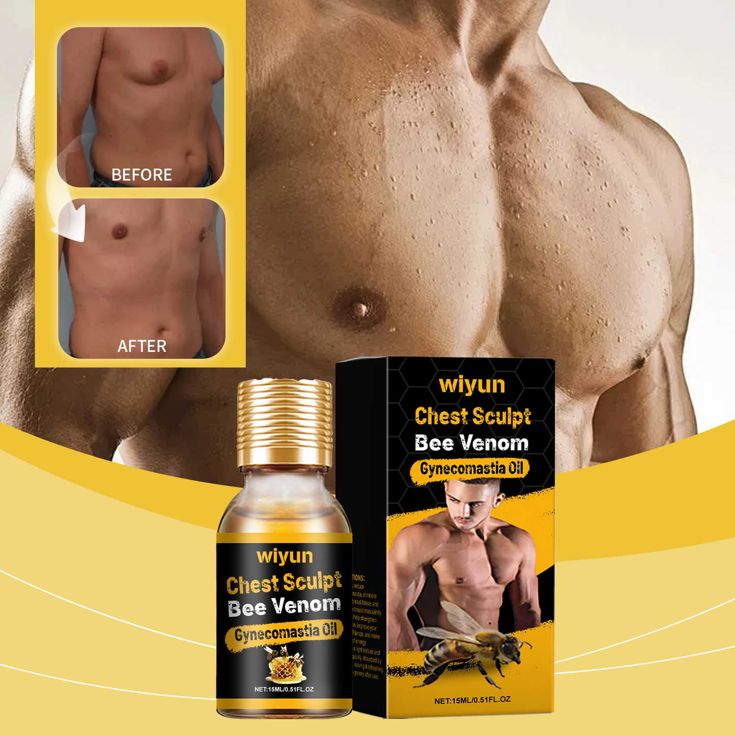 Men's Chest Massage Oil, Hydrating And Moisturizing Body Massage Treatment Oil