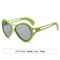New European and American Sunglasses for Women UV400 Fashion Double Beam Round Frame Personalized PC Hollow Sunscreen Sunglasses