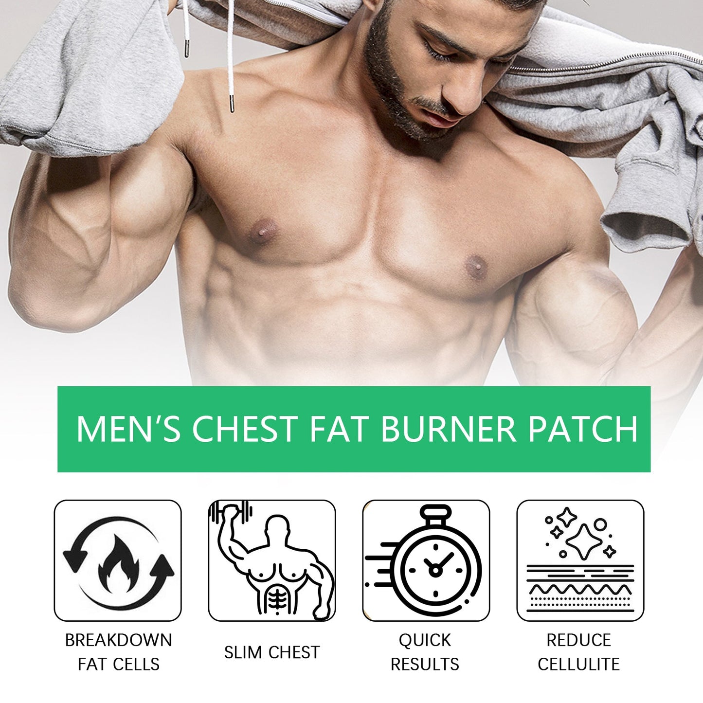 Men's Chest Fat Burner Patch, Chest Firming And Anti-sagging Chest Massage And Care Patch