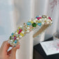 New handmade beaded crystal pearl retro exaggerated internet celebrity hot selling thin edge hair accessories