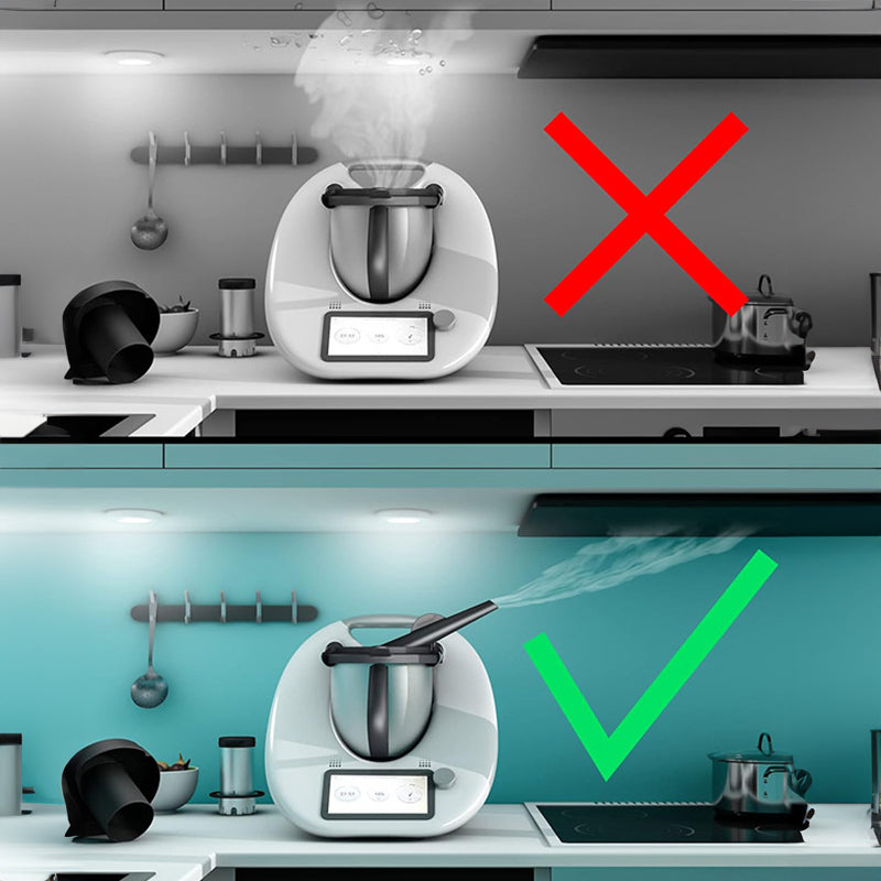 Steam Diverter for Thermomix TM5/TM6 pressure cookers. It's an air - guided, anti - scald steam relief tool for exhaust pipes.