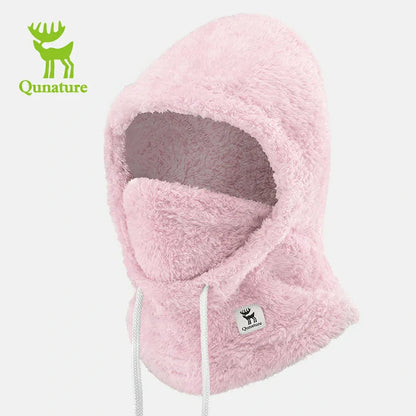 Qunature Thermal Fleece Helmet Liner – Windproof Balaclava Hood for Skiing and Winter Sports