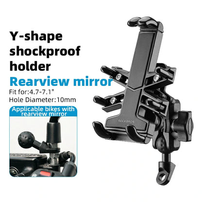 ROCKBROS Motorcycle ATV Adjustable Phone Holder with Vibration Dampener for 4.7-7.1" Phones